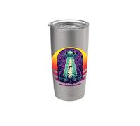 Los extraterrestres vienen divertido OVNI Extraterrestre Vaso térmico de acero inoxidable de doble pared