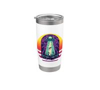 Los extraterrestres vienen divertido OVNI Extraterrestre Vaso térmico de acero inoxidable de doble pared