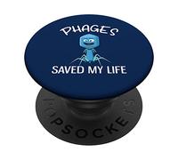 Los fagos me salvaron la Vida Bacteriófago Divertido PopSockets PopGrip Adhesivo