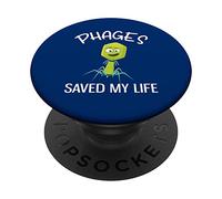Los fagos me salvaron la Vida Bacteriófago Divertido PopSockets PopGrip Adhesivo