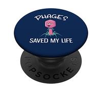 Los fagos me salvaron la Vida Bacteriófago Divertido PopSockets PopGrip Adhesivo