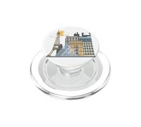 Los Famosos Edificios de París - la Torre Eiffel - el Louvre PopSockets PopGrip para MagSafe
