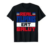 Los Filipinos Reales comen balut audaz diseño patriótico Camiseta