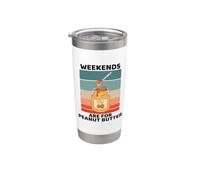 Los fines de semana de comida vintage son para amantes de la mantequilla de maní Vaso térmico de acero inoxidable de doble pared