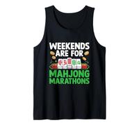 Los fines de semana son para Mahjong Marathons Tile Game Mahjong Player Camiseta sin Mangas