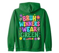 Los ganadores de Green Field Day Team Bruh Visten a un Estudiante Maestro Verde Sudadera con Capucha