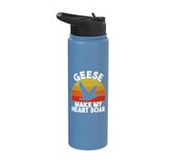 Los gansos hacen que mi corazón se eleve ganso Stainless Steel Insulated Water Bottle