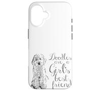 Los garabatos Son los Mejores Amigos de una niña Golden Labradoodle Carcasa para iPhone 16