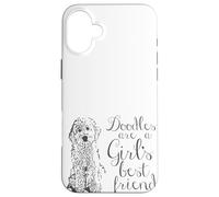 Los garabatos Son los Mejores Amigos de una niña Golden Labradoodle Carcasa para iPhone 16 Plus