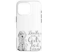 Los garabatos Son los Mejores Amigos de una niña Golden Labradoodle Carcasa para iPhone 16 Pro