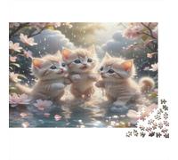 Los Gatitos llueven Flores Puzzles 1000 Piezas Papel Reciclado para Adultos Puzzle para Adultos Juego Educativo para descompresión Excelente Idea de Regalo Partir de 12 años 52x38cm/1000pcs
