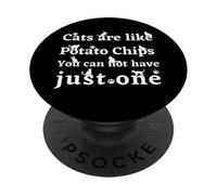 Los Gatos Divertidos Son como Papas Fritas Que no Puedes Tener Solo una PopSockets PopGrip Adhesivo