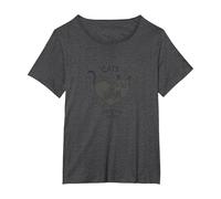 Los Gatos están envueltos en Piel - Adorable Amante de Las Mascotas Camiseta, Mujer Tallas Grandes, Jaspeado Oscuro, 4XL Grande