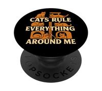 Los Gatos gobiernan Todo a mi Alrededor Amante de los Gatos PopSockets PopGrip Adhesivo