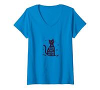 Los Gatos Hacen Que Todo Sea Mejor Amante caprichoso de Las Mascotas Camiseta Cuello V, Mujer, Zafiro, XXL
