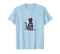 Los Gatos Hacen Que Todo Sea Mejor Amante caprichoso de Las Mascotas Camiseta, Hombre, Azul Bebé, S