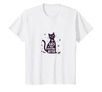Los Gatos Hacen Que Todo Sea Mejor Amante caprichoso de Las Mascotas Camiseta, Niños, Blanco, 4 años