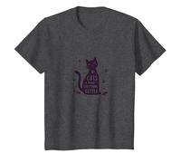 Los Gatos Hacen Que Todo Sea Mejor Amante caprichoso de Las Mascotas Camiseta, Niños, Jaspeado Oscuro, 10 años