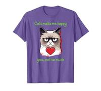 Los gatos me hacen feliz, tú, no tanto. Camiseta