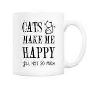 Los Gatos Me Hacen Feliz, Tú No Tanto Tazas Con Asa Taza De Café Cerámica Taza Para Amigo Oficina Café 330Ml