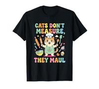 Los Gatos no miden, atacan a Funny Chef Cat Baking Camiseta