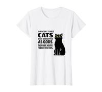 Los Gatos Nunca olvidaron Que Eran Dioses Camiseta gráfica económica, Mujer, Blanco, XL