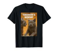 Los Gatos reaccionan al Humor del Lunes por la mañana Gatos Divertidos Camiseta