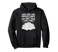 Los Gatos Son como Papas Fritas Que no Puedes Tener Solo un Gato Divertido Sudadera con Capucha