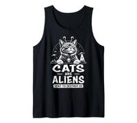 Los Gatos Son Extraterrestres Divertido OVNI Conspiración Amante de los Gatos Camiseta sin Mangas