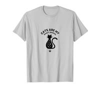 Los Gatos Son mi espíritu Animal mágico Amante felino, Gato Camiseta, Hombre, Plata, 3XL