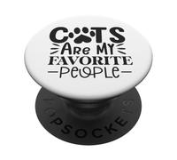 Los Gatos Son mi Gente Favorita Amante Divertido de los Gatos PopSockets PopGrip Adhesivo