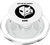 Los Gatos Son mis alienígenas Favoritos (Cat Alien Graphic) PopSockets PopGrip para MagSafe