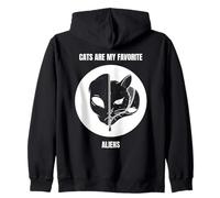 Los Gatos Son mis alienígenas Favoritos Funny Alien Cat Declaración Sudadera con Capucha