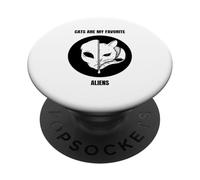 Los Gatos Son mis alienígenas Favoritos (Funny Cat Alien Statement) PopSockets PopGrip Adhesivo