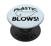 Los Golpes de plástico protegen a Las Ballenas Vida Marina Reducir Reciclar Meme PopSockets PopGrip Adhesivo