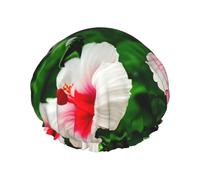 Los gorros de ducha de flores de hibisco con una doble capa de mantienen bien tu cabello ya sea que los uses mientras te duchas o te bañas.