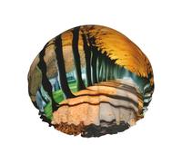 Los gorros de ducha de hojas de otoño con una doble capa de mantienen bien tu cabello ya sea que los uses mientras te duchas o te bañas.