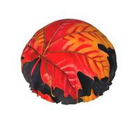 Los gorros de ducha de hojas rojas otoñales con una doble capa de mantienen bien tu cabello ya sea que los uses mientras te duchas o te bañas.