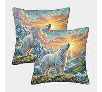 Los Grandes Pirineos Funda De Almohada Impresa En 3D Juego De 2 Modernas Patrón Geométrico Poliéster Aptas para El Salón, El Sofá, La Cama Y El Coche 40x40cm
