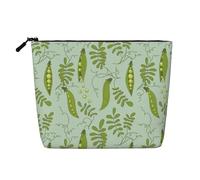 Los Guisantes Verdes se Van de Color Azul,Neceser de Maquillaje de imitación Lino, Neceser de Viaje portátil