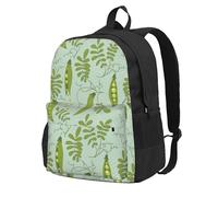 Los guisantes verdes se vuelven azules,Mochila con bolsillos, mochila informal para el día a día, resistente al agua, ideal para la escuela, viajes