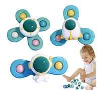 Los hilanderos de la taza de succión para bebés, los juguetes giratorios de succión del bebé - Niños aprendiendo inquietud rotativa - Juguete de ritmo de la copa de succión del espacio de dibujos anim