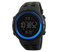 Los hombres de cuarzo reloj de pulsera con alarma Cronómetro Digital Reloj Deportivo Dual tiempo zona cuenta atrás el luz de fondo Calendario Fecha relojes