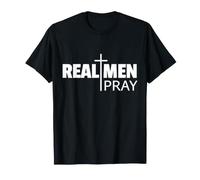 Los Hombres de Verdad Oran Duro fe Cristiana Jesús Oración Guerrero Camiseta