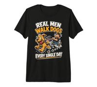 Los Hombres de Verdad Sacan al Perro Humor Camiseta Premium