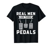 Los hombres de verdad usan tres pedales divertido conductor manual mecánico de automóviles Camiseta