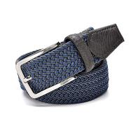 Los hombres del estiramiento elástico de la cintura cinturón de lona estiramiento elástico tejido trenzado de cuero de la correa de metal elástico Cintura, 120cm