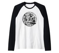 Los Hombres Pueden Llorar en Las películas Too B&W Classic Film Reel Canister Camiseta Manga Raglan