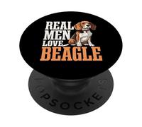 Los Hombres Reales aman el diseño de Beagle para dueños de Perros Beagle PopSockets PopGrip Adhesivo