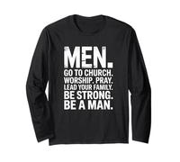 Los Hombres se levantan IR a la Iglesia Adoración Ore Guíe a su Familia Manga Larga
